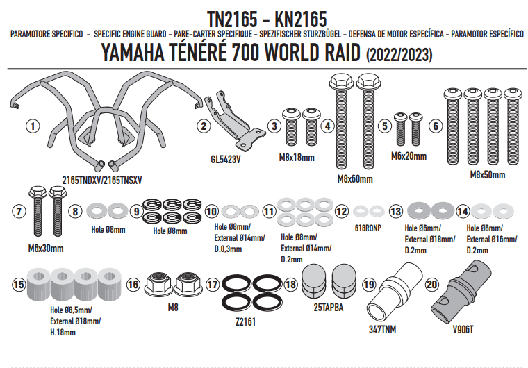 GIVI OSŁONA SILNIKA GMOLE YAMAHA TÉNÉRÉ 700 WORLD